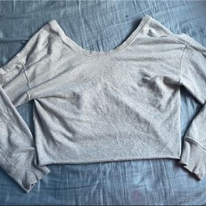 light grey sweater with open back from aerie!
